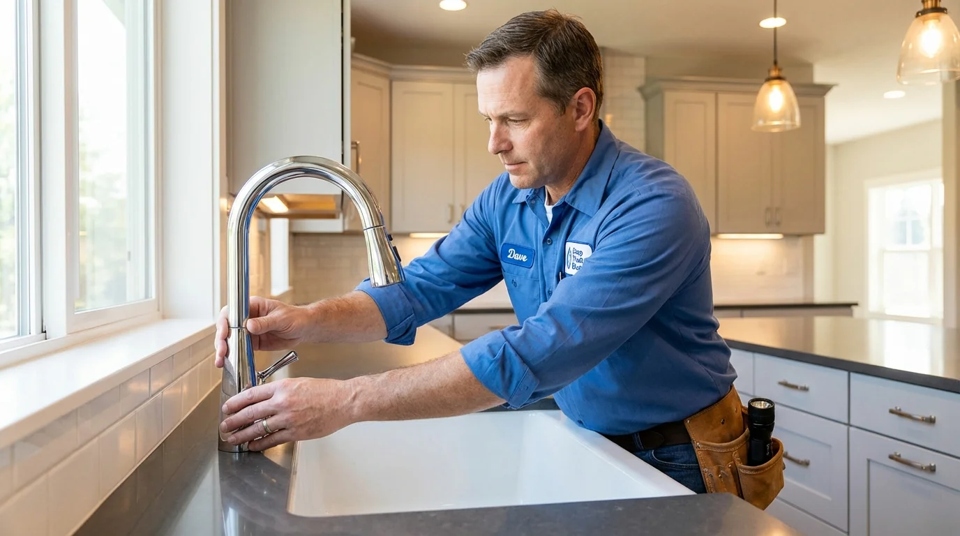 Kitchen faucet installation by Johns Plumbing LLC in Ashville